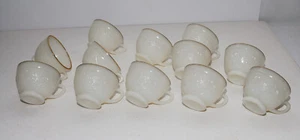 Anchor Hocking Sandwich Ivory Punch Cups Gold Trim Qty: (12) - Picture 1 of 5