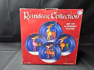 Certified International REINDEER 8" Dessert Plate Set 4 - Picture 1 of 2