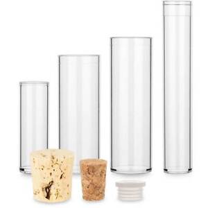 25x Kunststoff-Röhrchen | Flachbodenglas | Reagenzgläser | Verschluss wählbar✓