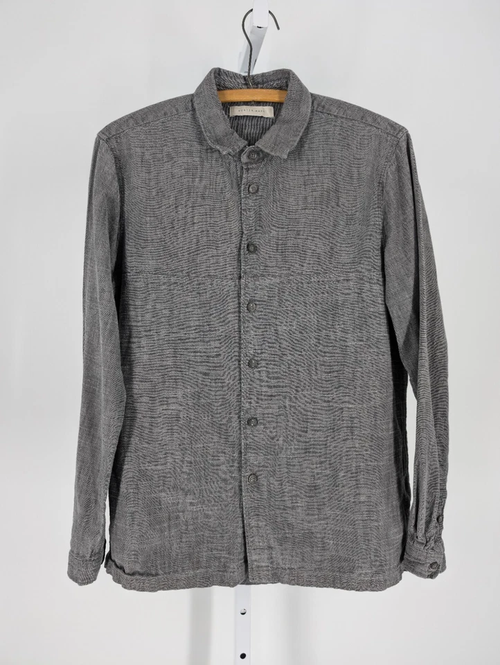 Camisa de Trabajo Exterior Kestin Hare Escocesa Sarga Denim Artesanal Gris Teñida M 38"  Foto 1 de 4