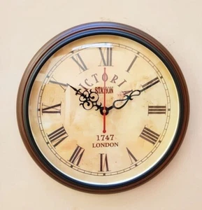 10 " Clock Victoria Station 1747 London Antique Style Wall Clock, home -decor - Picture 1 of 3