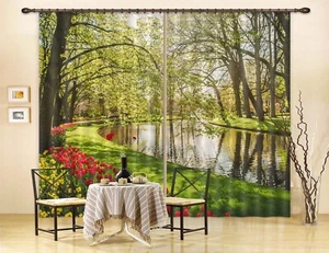 3D Lawn Tulips G2069 Photo Blockout Curtain Fabric Window Honey 2023 - Picture 1 of 7