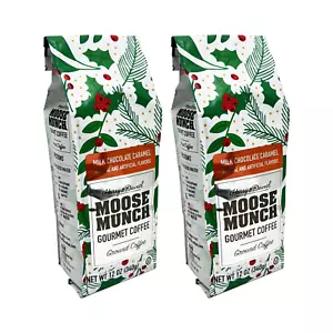 Moose Munch Milk Chocolate Caramel Coffee, Limited Edition Holiday Bags, 2x12oz - Picture 1 of 4