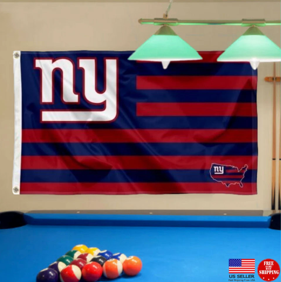 Флаг New York Giants 3x5 флаг человек пещера флаги баннер новые США Нью-Йорк гигантские полосы - Изображение 1 из 4