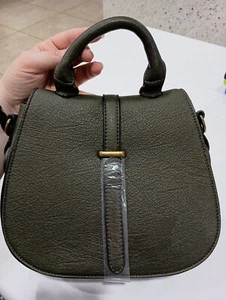 Ampere Creations Carli Satchel Olive Green Crossbody Purse Bag Vegan Leather New - Picture 1 of 24