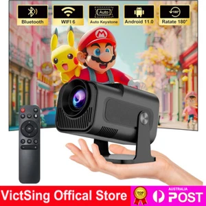 Mini Projector 1920*1080P 4K WiFi Bluetooth Projector Short Throw Home Theater - Picture 1 of 21