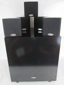 Eltax Black Surround Sound Five Cube Speakers With Cube Sub Woofer Item No :1624 - Picture 1 of 24