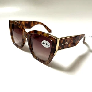 New Original ALDO Cat Eye Sunglasses Gradient Tortoise Shell Acetate Brown - Picture 1 of 6