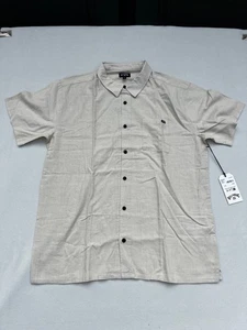 Billabong Herren Ricardo Hemd Large Beige Leinen Lyocell Kurzarm - Bild 1 von 8