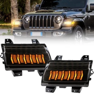 Sequential LED Turn Signal Lights For Jeep Wrangler JL 18-23 & Gladiator JT 20+ - Picture 1 of 7