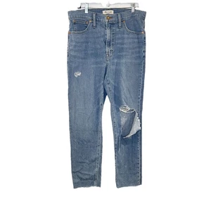 Madewell The Perfect Jeans Vintage Blu Chiaro Invecchiato Orlo Grezzo Elasticizzato Taglia 30 - Foto 1 di 9