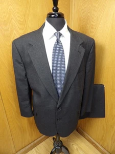 Traje Adolfo Hombre Traje 48s 44W X 26 Gris Oscuro 100% Lana T-#201 - Imagen 1 de 9