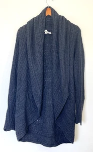 Herbst Kaschmir Damen 100% Kaschmir Pointelle Strick Cardigan Pullover Größe L grau - Bild 1 von 7