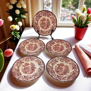 5 Tonquin Royal Staffordshire Plate Bread Side Salad Red Clarice Cliff Vintage - Picture 1 of 18