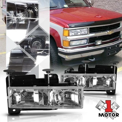 Faro de carcasa cromada para camioneta Chevy C10 C/K GMT400 88-98 1500/2500 Foto 1 de 4