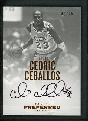 2016-17 CEDRIC CEBALLOS 88/99 AUTO PANINI PREFERRED AUTOGRAPHS - Image 1 of 2