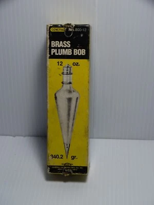 General Tools Solid Brass Tapered Plumb Bob 12 oz. # 800-12 - Image 1 of 4