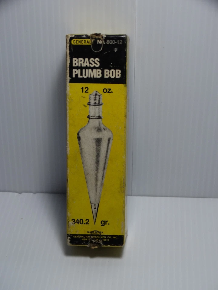 General Tools Solid Brass Tapered Plumb Bob 12 oz. # 800-12 - Image 1 of 4