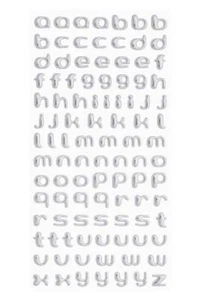 Softy Sticker Buchstaben klein silber Aufkleber Kindersticker Bastelmaterial - Bild 1 von 1