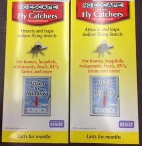 2 Pack Revenge No Escape Window Fly Catchers, 4 Strips Each, 8 Total - Picture 1 of 1