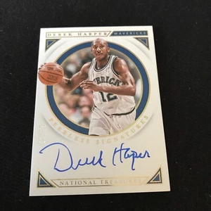 2018-19 National Treasures Derek Harper Gold Holo Peerless Sig Auto #1/10 Mavs - Picture 1 of 2