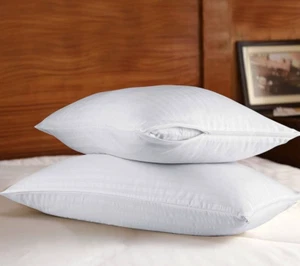 2 X Bedding Pillows Microfiber 48x74cm Satin Stripe Cover Pillows - New Ripped - Picture 1 of 3