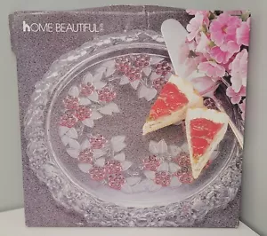 Vintage HOME BEAUTIFUL Germany Festival TORTENTELLER 13" Stechpalme Beeren Kristall - Bild 1 von 9
