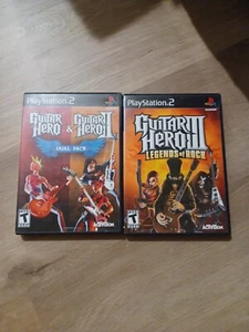 Guitar Hero & Guitar Hero II & III Dual Pack Inc (PS2) PlayStation 2 Complete - Picture 1 of 2