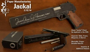 1:1 Hellsing OVA-PM 454 Jackal pistol paper Model Do Yourself DIY do not shoot - Picture 1 of 2