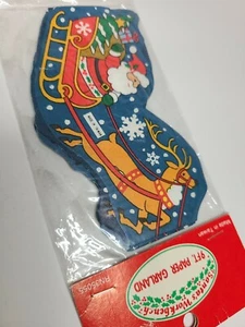 VINTAGE NOS 9FT. WEIHNACHTSPAPIERGIRLANDE, WEIHNACHTSSCHLITTEN - Bild 1 von 5