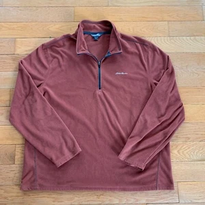 Eddie Bauer 1/4 Quarter Zip Fleece Pullover Mens XL Polyester - Picture 1 of 5