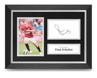 Paul Scholes Signed A4 Framed Photo Display Man Utd Autograph Memorabilia + COA