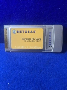 NETGEAR WIRELESS PC CARD 32 BIT CARDBUS WG511 FOR LAPTOPS 2.4 GHZ 54 MBPS - Picture 1 of 3