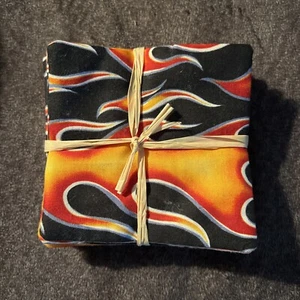 Quilted Fabric Coasters -Flame Design - Picture 1 of 2