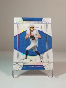 2021 Justin Herbert National Treasures /25 SP Holo Silver - LA Chargers - Picture 1 of 3
