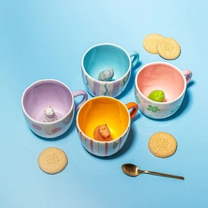 3D Animal Mug Surprise Hidden Frog Elephant Cat Capybara Dog Cup Sass & Belle - Picture 1 of 10