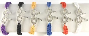 Bow Loop Ribbon Macrame Friendship Bracelet Assorted Colors Surfer Closing - Picture 1 of 14
