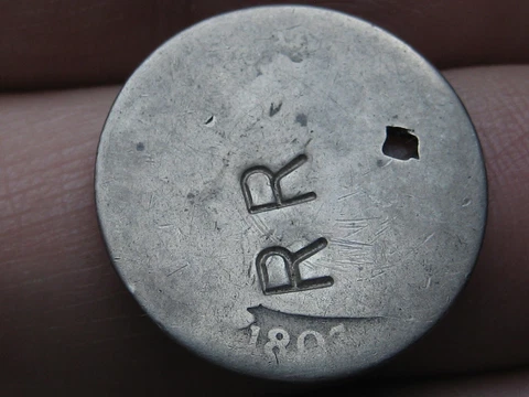1807 Draped Bust Silver Dime 10 Cent Piece- Counterstamped RR Cover