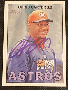 Chris Carter Astros 2016 signiert Autogramm Topps Heritage Karte #308 ~ Echtheitszertifikat - Bild 1 von 5