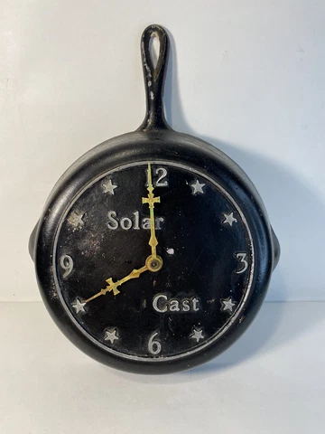 Vintage Solar Cast Aluminum Skillet Clock Does Not Work Cover