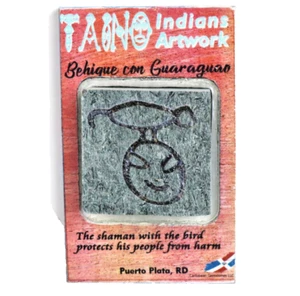 Shaman with bird Unique Handmade Dominican Hardwood fridge refrigerator magnet - Picture 1 of 7