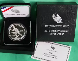 2012 W Infantry Soldier Silver Dollar Proof Commemorative Coin with Box and COA - Picture 1 of 3