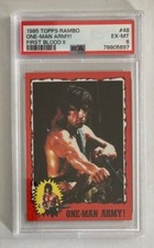 1985 Topps Rambo "One-Man Army!" First Blood II Card #48 PSA EX-MT 6