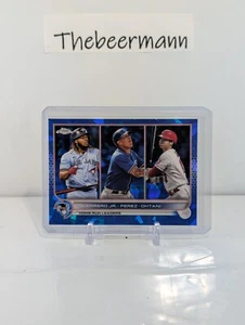 2022 Topps Chrome Sapphire AL Home Run Leaders #48 Guerrero/Ohtani/Perez - Picture 1 of 2