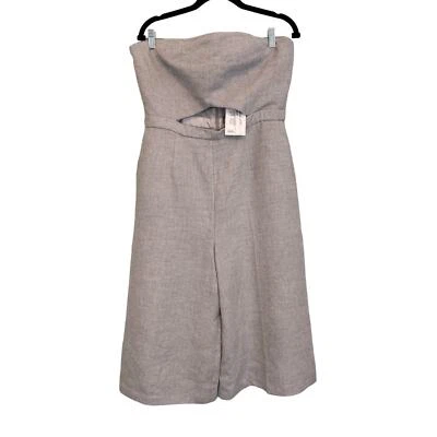 Mono para mujer ASOS 12 gris recortado sin tirantes tubo pierna ancha elegante fiesta nuevo con etiquetas Foto 1 de 4