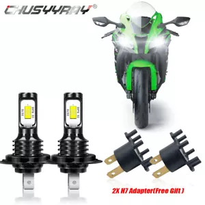 For Kawasaki Ninja 250r 2008-2012 Motorcycle LED Headlight H7 White Bulbs 6000K - Picture 1 of 18