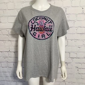 Crazy Shirts Damen Shirt 2XL grau Kokos Hawaii Mädchen Shirt Ärmel - Bild 1 von 4