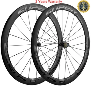 50 mm ruedas de carbono bicicleta de carretera rodamiento de cerámica buje clincher bicicleta juego de ruedas 700C - Imagen 1 de 12