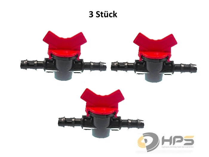 3 x PVC Absperrhahn 1/2Tülle Perlschlauch Tropfschlauch Absperrhahn - Bild 1 von 1