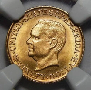 1916 NGC MS65 McKINLEY GOLD DOLLAR COMMEMORATIVE - Picture 1 of 2